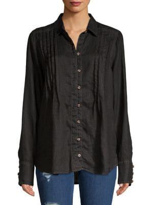 Free People Breezy Mornings Linen Button-down Shirt