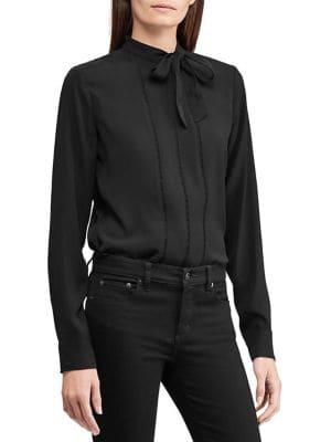 Lauren Ralph Lauren Petite Petite Necktie Georgette Blouse
