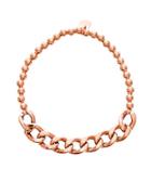 Lord & Taylor 18k Rose Gold Beaded Curbed Chain Stretchy Bracelet
