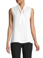 Kasper Tie-neck Sleeveless Top