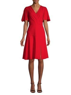 Elie Tahari Jila Front-slit Crepe Dress