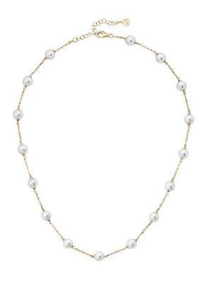 Majorica Illusion Pearl And Sterling Silver Station Necklace