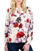 Lucky Brand Floral Shirred Blouse