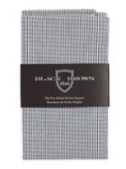 Black Brown Sirman Stripe Pre-folded Pocket Square