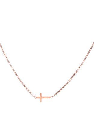 Dogeared Sterling Silver & 14k Rose Gold Dipped Cross Necklace