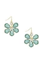 Jessica Simpson Crystal Flower Drop Earrings