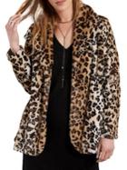 Karen Kane Leopard-print Faux Fur Coat
