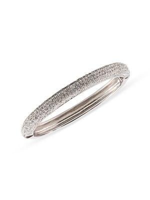 Nina B-aaron Silvertone & Swarovski Crystal Hinge Bracelet