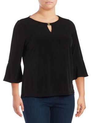 Calvin Klein Plus Logo Bell-sleeve Top