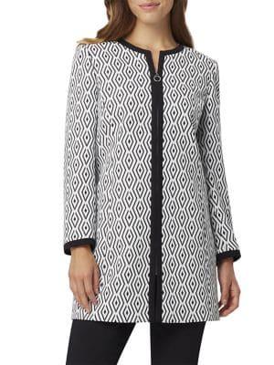Tahari Arthur S. Levine Petite Petite Diamond Zip Topper