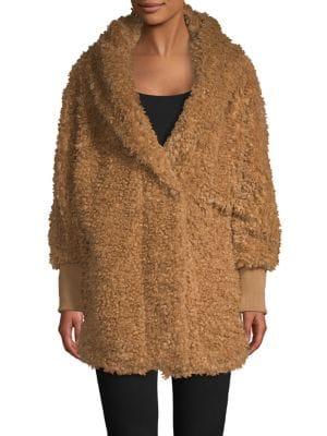 Sage Oversized Faux Fur Coat