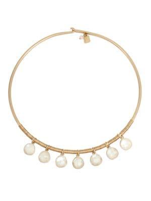 Robert Lee Morris Soho Faux Pearl And Wire Wrap Necklace