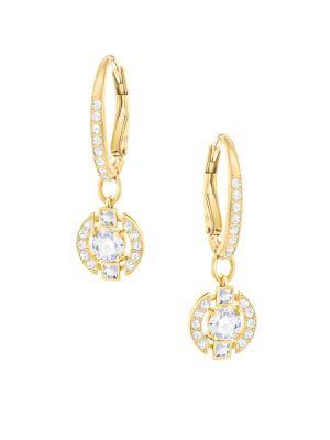 Swarovski Sparkling Dance Crystal 23k Goldplated Hoop Earrings