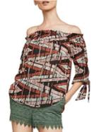 Bcbgmaxazria Abstract Chevron Off-the-shoulder Top