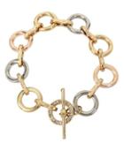 Kenneth Cole New York Trinity Rings Crystal Tri-tone Link Bracelet