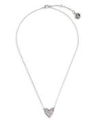 Vince Camuto Silvertone And Crystal Pave Heart Pendant