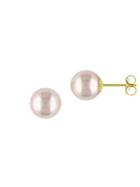 Sonatina 14k Yellow Gold & 7-7.5mm Pink Pearl Stud Earrings