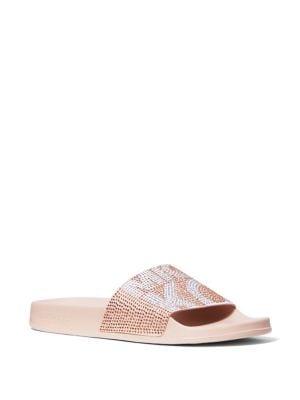 Michael Michael Kors Gilmore Embellished Signature Slides