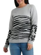 Lucky Brand Animal Printed Crewneck Sweater