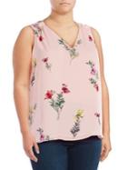 Vince Camuto Plus Sleeveless Tropical Top