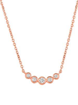 Morris & David 14k Rose Gold & 0.33 Tcw Diamond Pendant Necklace