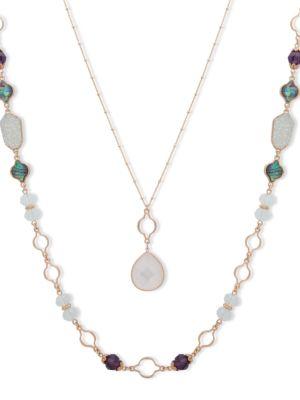Lonna & Lilly Two-in-one Abalone And Mop Necklace