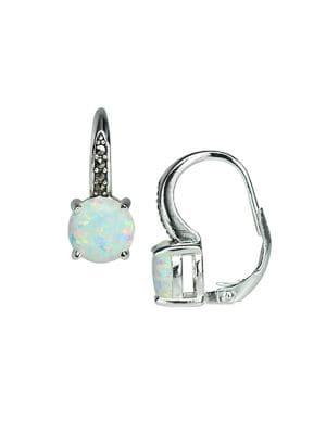 Lord & Taylor Marcasite Opal Drop Earrings