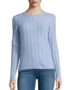 Lord & Taylor Petite Cable Knit Cashmere Sweater
