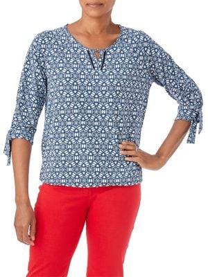 Olsen Tie Sleeve Print Tee