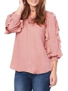 Democracy Lace-up Ruffled Top