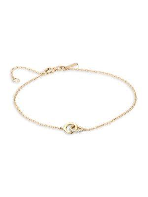 Adina Reyter 14k Yellow Gold And Diamond Pave Interlocking Loop Bracelet