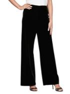 Alex Evenings Flat-front Wide-leg Velvet Pants