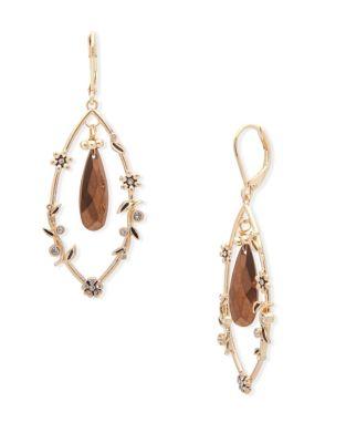 Lonna & Lilly Crystal Leaf Orbital Dangle & Drop Earrings