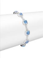Nadri Blue Crystal And Silvertone Bracelet