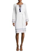 Lord & Taylor Embroidered Gauze Peasant Dress
