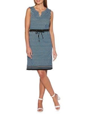 Rafaella Petite Paradise Printed Knit Tie Dress