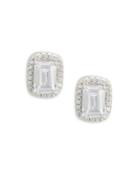 Lord & Taylor Crystal & Sterling Silver Rectangular Stud Earrings