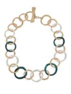 Robert Lee Morris Hearts Tri-tone Circle Collar Necklace
