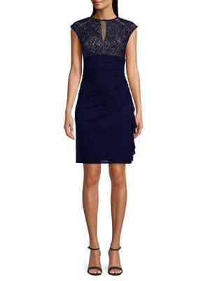 Betsy & Adam Gathered Sheath Dress
