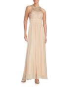 Vince Camuto Embellished Illusion Gown