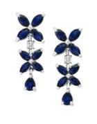 Effy Royale Bleu Natural Sapphire, Diamond And 14k White Gold Drop Earrings
