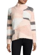 Vince Camuto Printed Colorblock Pullover