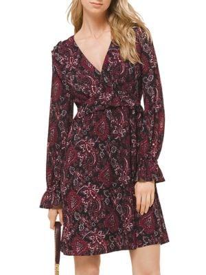 Michael Michael Kors Petite Paisley Shirred Shift Dress