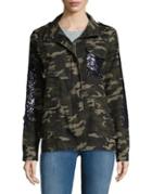 Design Lab Lord & Taylor Glittered Camouflage Jacket