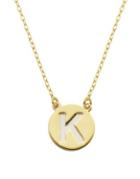Lord & Taylor Sterling Silver K Pendant Necklace