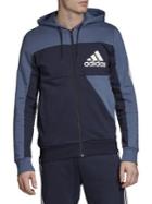 Adidas Colorblock Hooded Cotton-blend Fleece Track Jacket