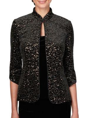 Alex Evenings 2-piece Tank Top & Sequin Jacket Velvet Set
