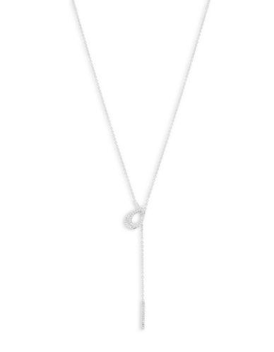 Nadri Silvertone Crystal Pave Y-necklace