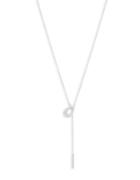 Nadri Silvertone Crystal Pave Y-necklace