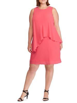 Lauren Ralph Lauren Plus Plus Georgette Sleeveless Dress